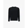 Boggi Mens Black Fine-knit Regular-fit Merino-wool Jumper In Black