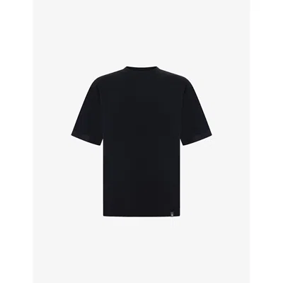 Boggi Mens Black S-cafè® Relaxed-fit Stretch Cotton-blend T-shirt Xxl