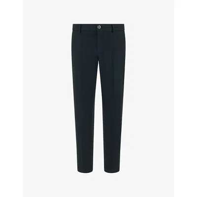 Boggi Mens Black Straight Regular-fit Stretch Cotton-blend Trousers In Multi