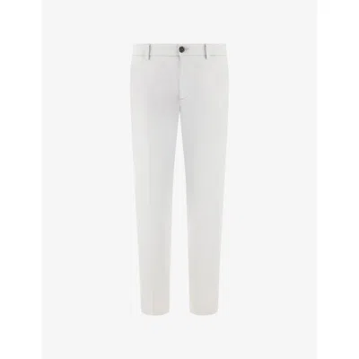 Boggi Mens Ice Straight Regular-fit Stretch Cotton-blend Trousers In White
