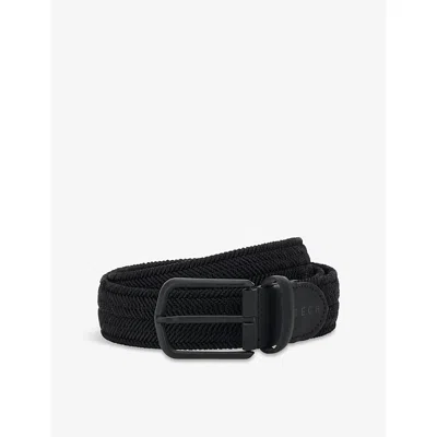 Boggi Mens Black Branded Woven Belt