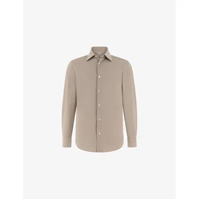 Boggi Mens Brown Regular-fit Japanese Jersey Polo Shirt In Neutral