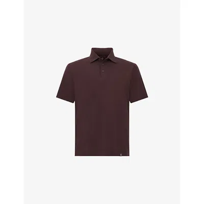 Boggi Mens Brown Short-sleeve Stretch-cotton Polo Shirt