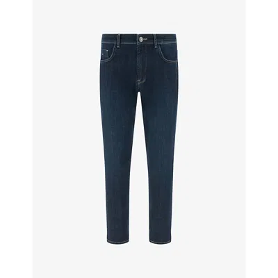 Boggi Mens Dark Blue Straight Regular-fit Stretch-denim Jeans