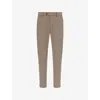 Boggi Mens Taupe Garment-dyed Tapered-leg Stretch Cotton-blend Trousers In Brown