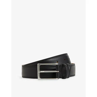 Boggi Mens Leather Buckle Belt Black