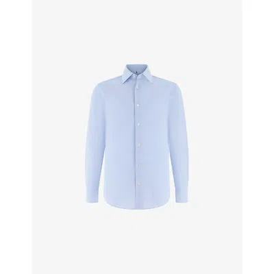 Boggi Mens Light Blue Regular-fit Japanese Jersey Polo Shirt