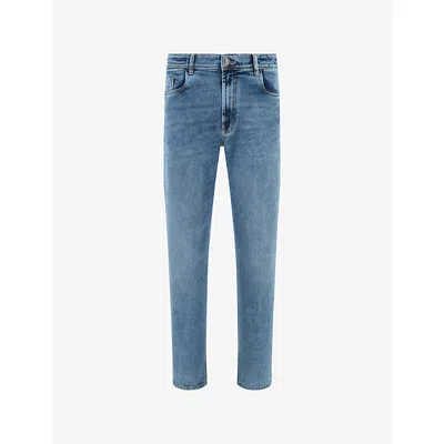 Boggi Mens Medium Blue Regular Straight-leg Stretch-denim Jeans