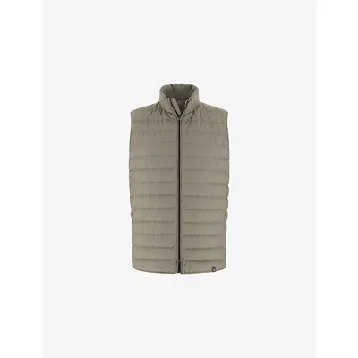 Boggi Mens Mud Quilted Goose-down Shell Gilet Xl In Gray