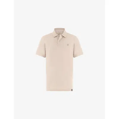 Boggi Mens Natural Logo-flocked Regular-fit Cotton-piqué Polo Shirt In Brown
