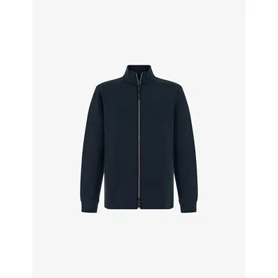 Boggi Mens Navy Blue B Tech Scuba Zip Cotton-blend Sweatshirt