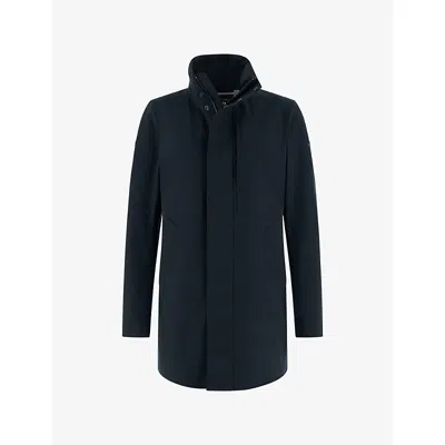 Boggi Mens Navy Blue B Tech Technical-fabric Car Coat Xl