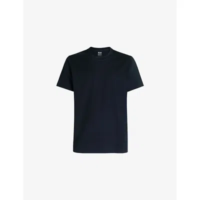 Boggi Mens Navy Blue Crewneck Short-sleeve Pima Cotton T-shirt Xl