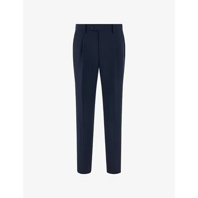 Boggi Mens  Regular-fit Straight-leg Wool And Mohair Trousers In Blue
