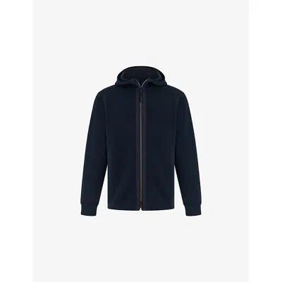 Boggi Mens Navy Blue Scuba Regular-fit Stretch Cotton-blend Hoody