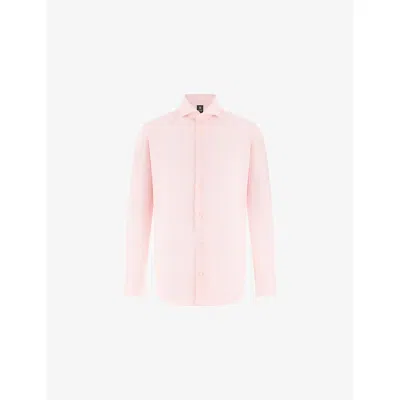 Boggi Mens Pink Slim-fit Cotton-twill Shirt