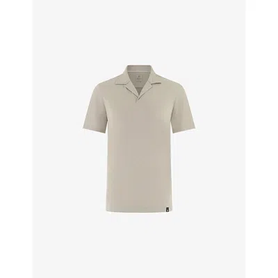 Boggi Mens Sand Camp-collar Regular-fit Lyocell-blend Polo Shirt Xl In Neutral