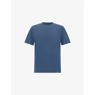 Boggi Mens Air-blue Short-sleeved Crewneck Stretch-cotton T-shirt Xl