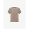 Boggi Mens Taupe Short-sleeved Crewneck Stretch-cotton T-shirt In Neutral