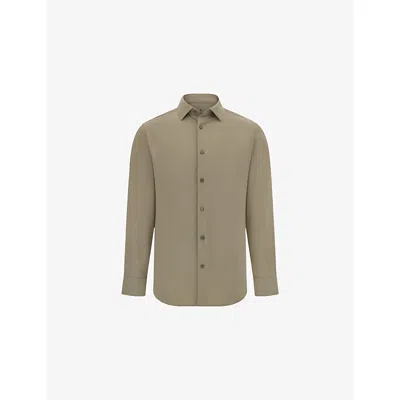 Boggi Mens Beige Slim-fit Stretch-nylon Shirt In Gray