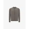 Boggi Mens Taupe Fine-knit Regular-fit Merino-wool Bomber Jacket In Green