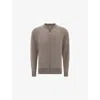 Boggi Mens Taupe Fine-knit Regular-fit Merino-wool Bomber Jacket In Brown