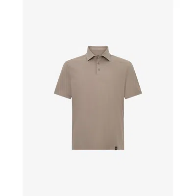 Boggi Mens Taupe Short-sleeve Stretch-cotton Polo Shirt In Brown