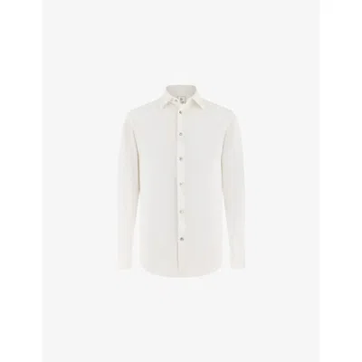 Boggi Mens White Regular-fit Cotton-silk Shirt In Neutral