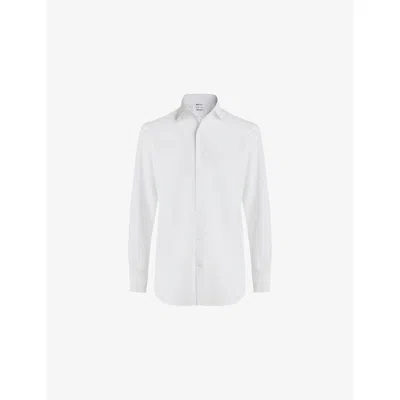 Boggi Mens  Regular-fit Japanese Jersey Polo Shirt In White