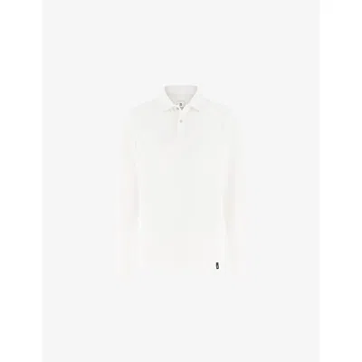 Boggi Mens White S-cafè® Regular-fit Stretch Cotton-piqué Polo Shirt Xxl