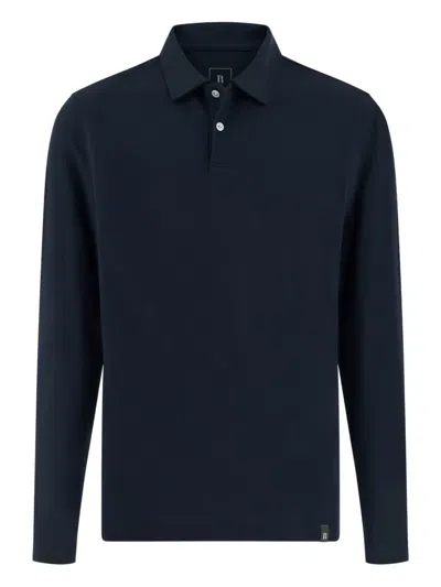 Boggi Milano Appliquéd Piqué Polo Shirt In Blue