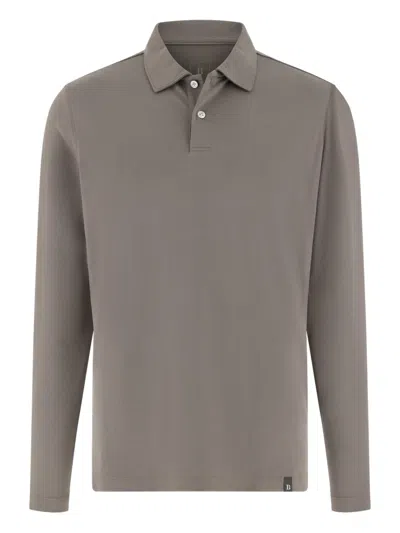Boggi Milano Appliquéd Piqué Polo Shirt In Silver