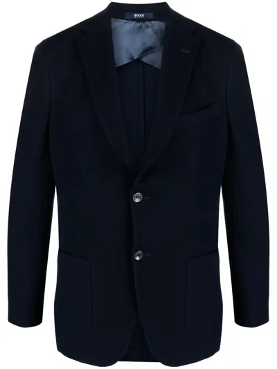 Boggi Milano B-jersey Cotton Blazer In Blue