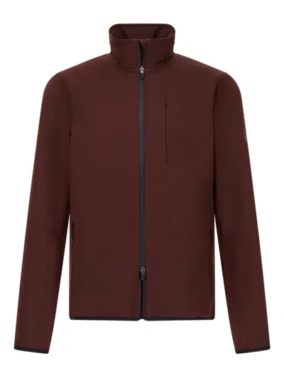 Boggi Milano B-tech Logo-piping Padded Jacket In Brown