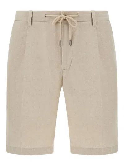 Boggi Milano Bermudas In Linen In 中性色