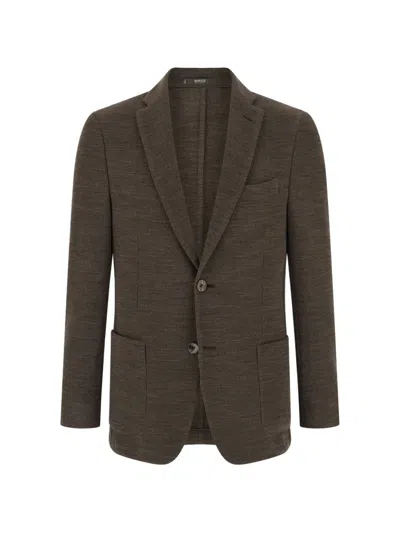 Boggi Milano Blazer Micro Structured Wool In Metallic