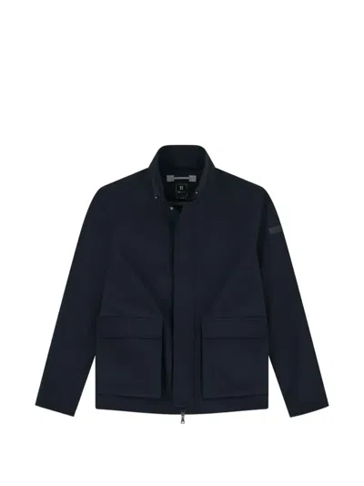 Boggi Milano Bomber In Technical Fabric B Tech In Blue