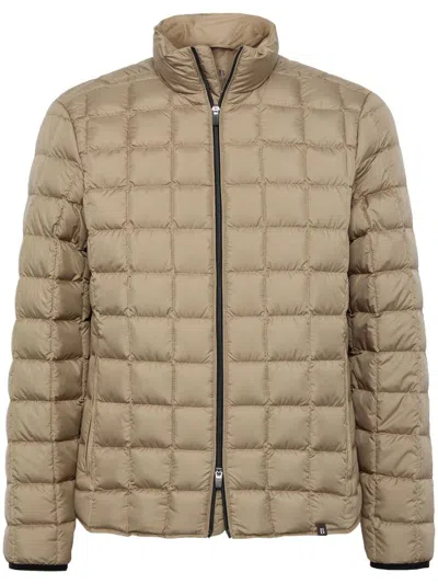 Boggi Milano Bomber Jacket In Technical Fabric With Goose Down In ニュートラル