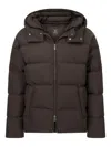 Boggi Milano Bomber Jacket In Technical Fabric With Goose Down In Brown