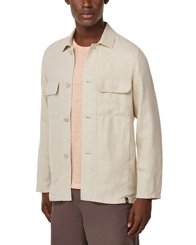 Boggi Milano Bond Linen Shirt Jacket In Neutral