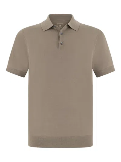 Boggi Milano Knitted Polo Shirt In Superfine Merino Wool In Multi