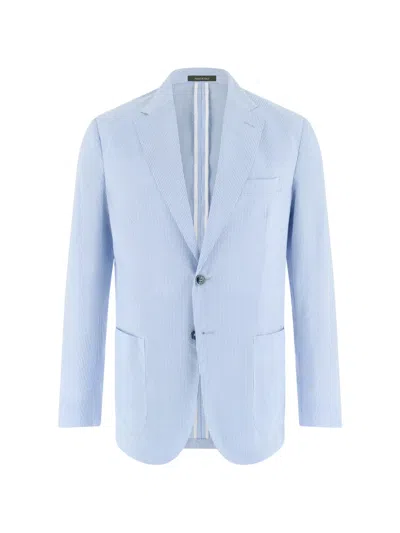 Boggi Milano Breeze Pinstripe Single-breasted Blazer In Blue
