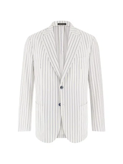 Boggi Milano Breeze Pinstripe Single-breasted Blazer In Neutral
