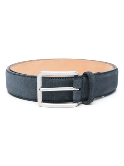 Boggi Milano Buckle-fastening Suede Belt In Blue
