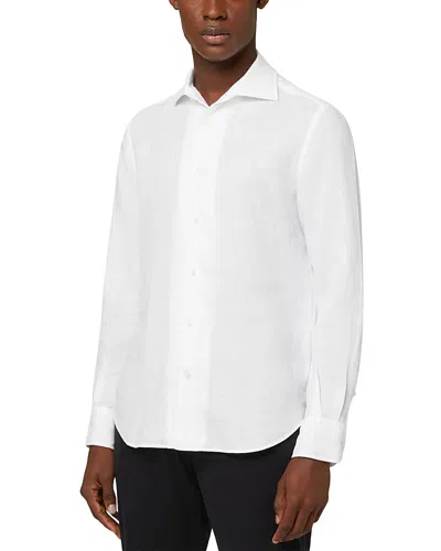 Boggi Milano Button Down Linen Shirt In White