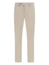 Boggi Milano Stretch Cotton/tencel Trousers In Neutral