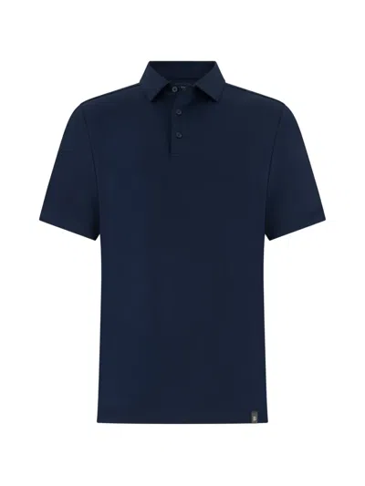 Boggi Milano Ens Navy Blue Regular-fit Stretch Pima Cotton Polo Shirt Xl