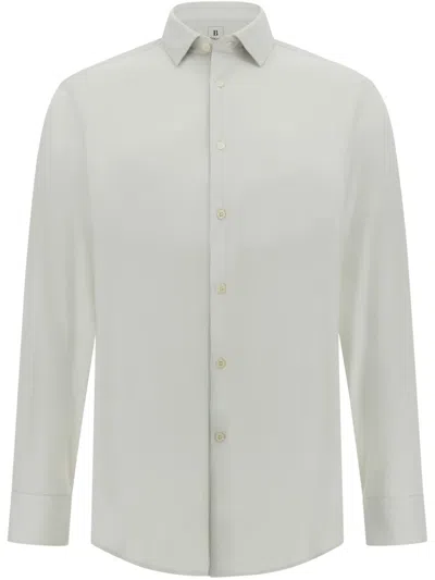 Boggi Milano Slim Fit Stretch Nylon Shirt In Grey
