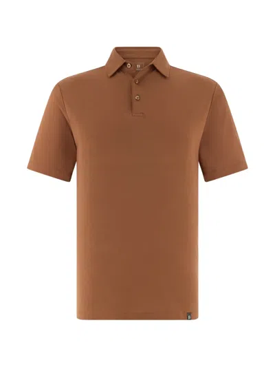 Boggi Milano Buttoned Polo Shirt In Brown