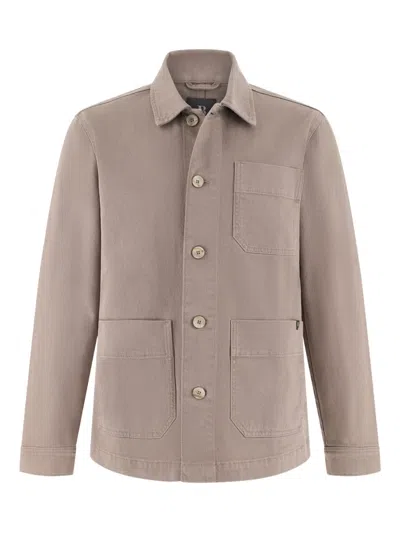 Boggi Milano Buttoned Shirt Jacket In Gray